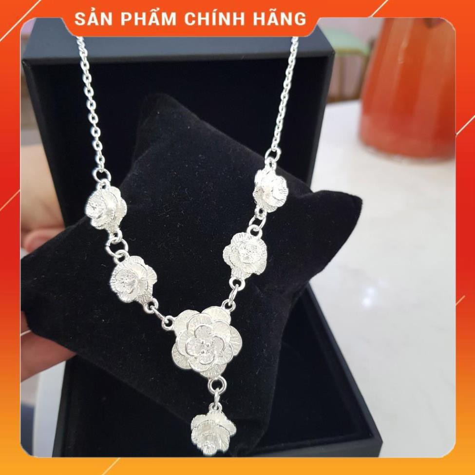 Hot!!! Vòng cổ nữ mạ bạc hình bông hoa sang trọng chính hãng Tony Watch 68 giá re