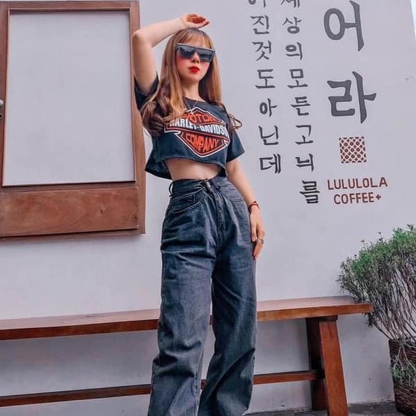 ♻️Áo croptop MOTOR HARLEY-DAVISON COMPANY siêu hot dưới 55kg