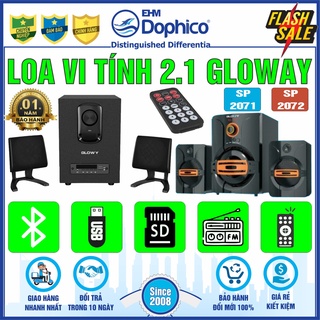 Loa vi tính 2.1 Gloway SP-2071 | SP-2072 – Chính hãng – Có Bluetooth + FM, hỗ trợ khe cắm SD + USB – Bảo Hành 12 tháng
