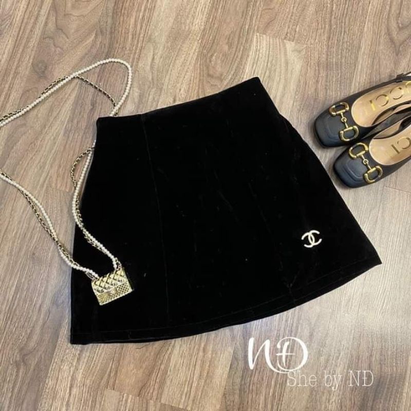 CHÂN VÁY NHUNG kiểu dáng chữ A👌👌 ảnh thật cận chất xả nốt