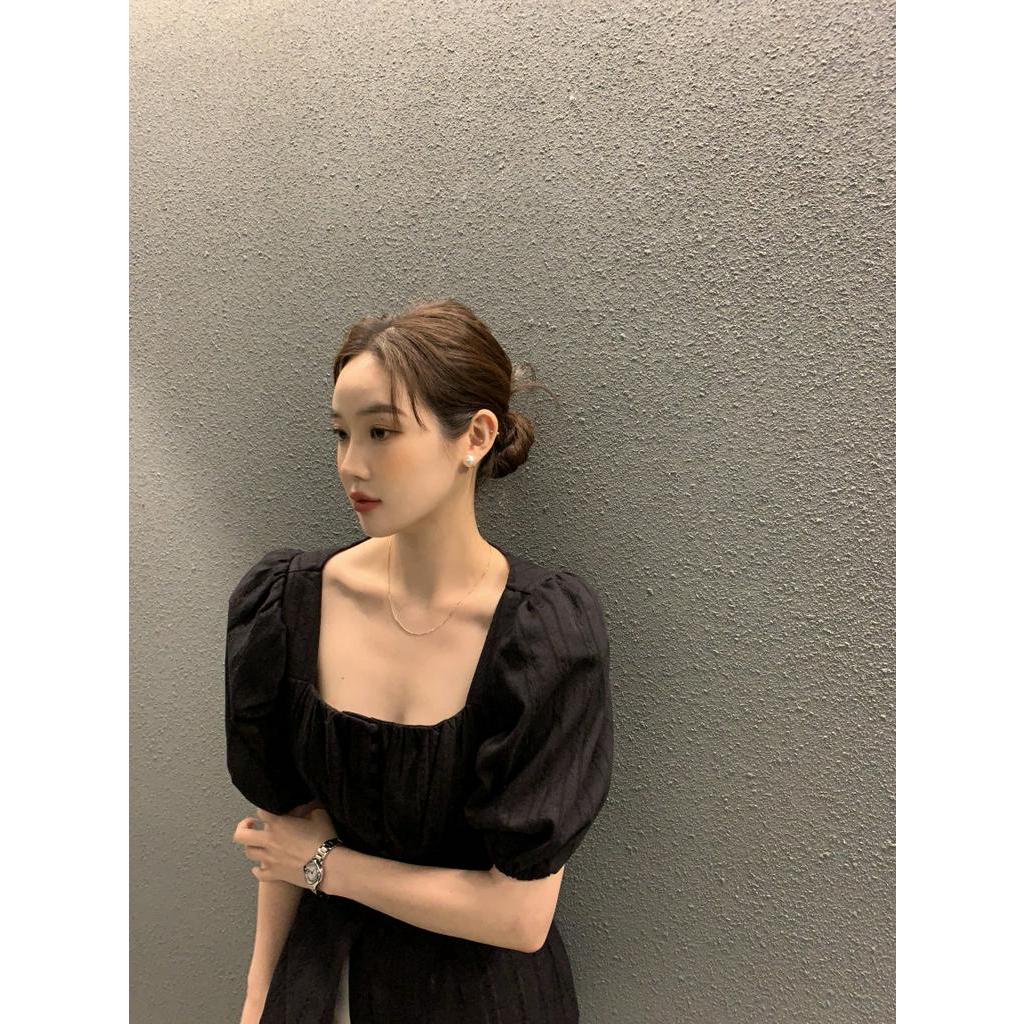 Áo Sơ Mi Ngắn Tay Cổ Vuông Một Hàng Nút Phong Cách Mới Mùa Hè 62775