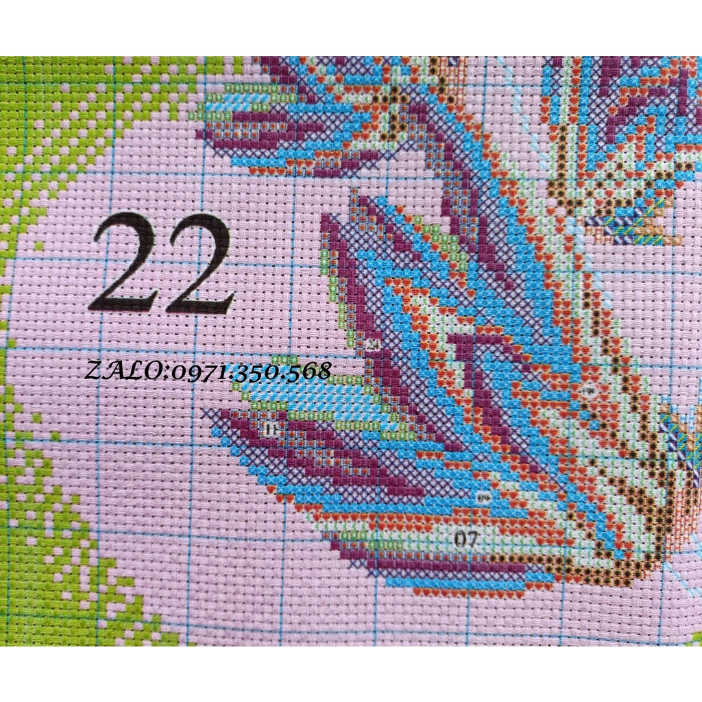 Tranh thêu chữ thập Hoa Mộc Lan I 150x55cm I MN0149