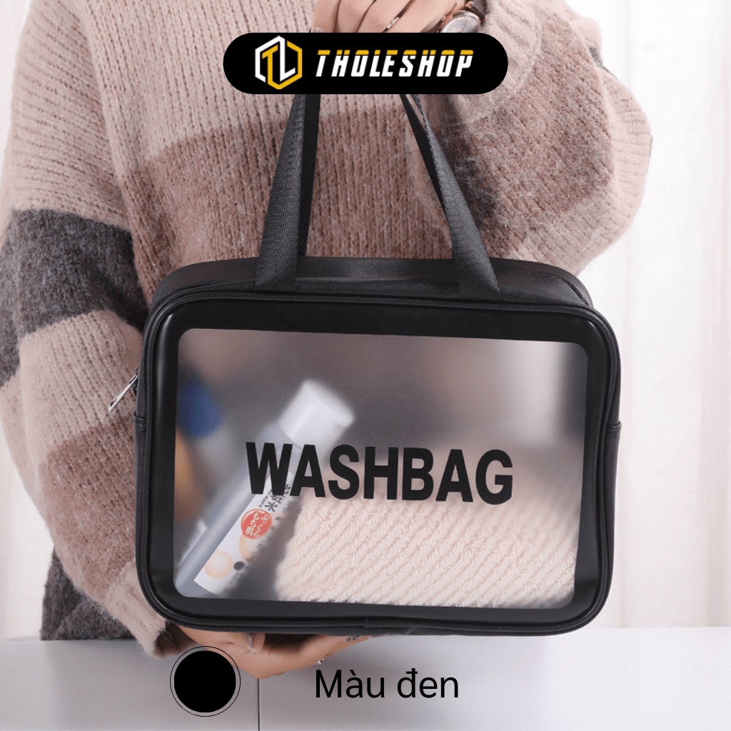 [SGD] Túi Đựng Mỹ Phẩm - Túi Đựng Đồ Trang Điểm, Đồ Du Lịch Da Pu Trong Suốt WASHBAG 9414