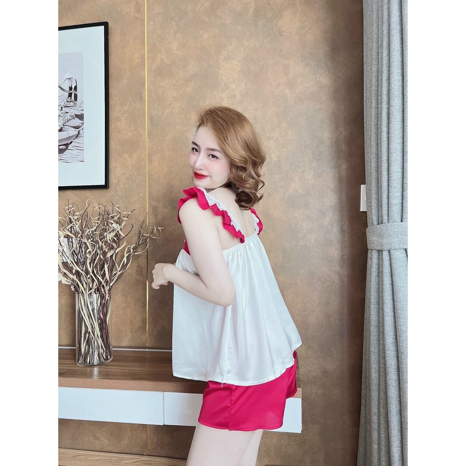 Đồ bộ nữ đùi, bộ ngủ cánh tiên mặc nhà có túi quần- Phuongaliceshop