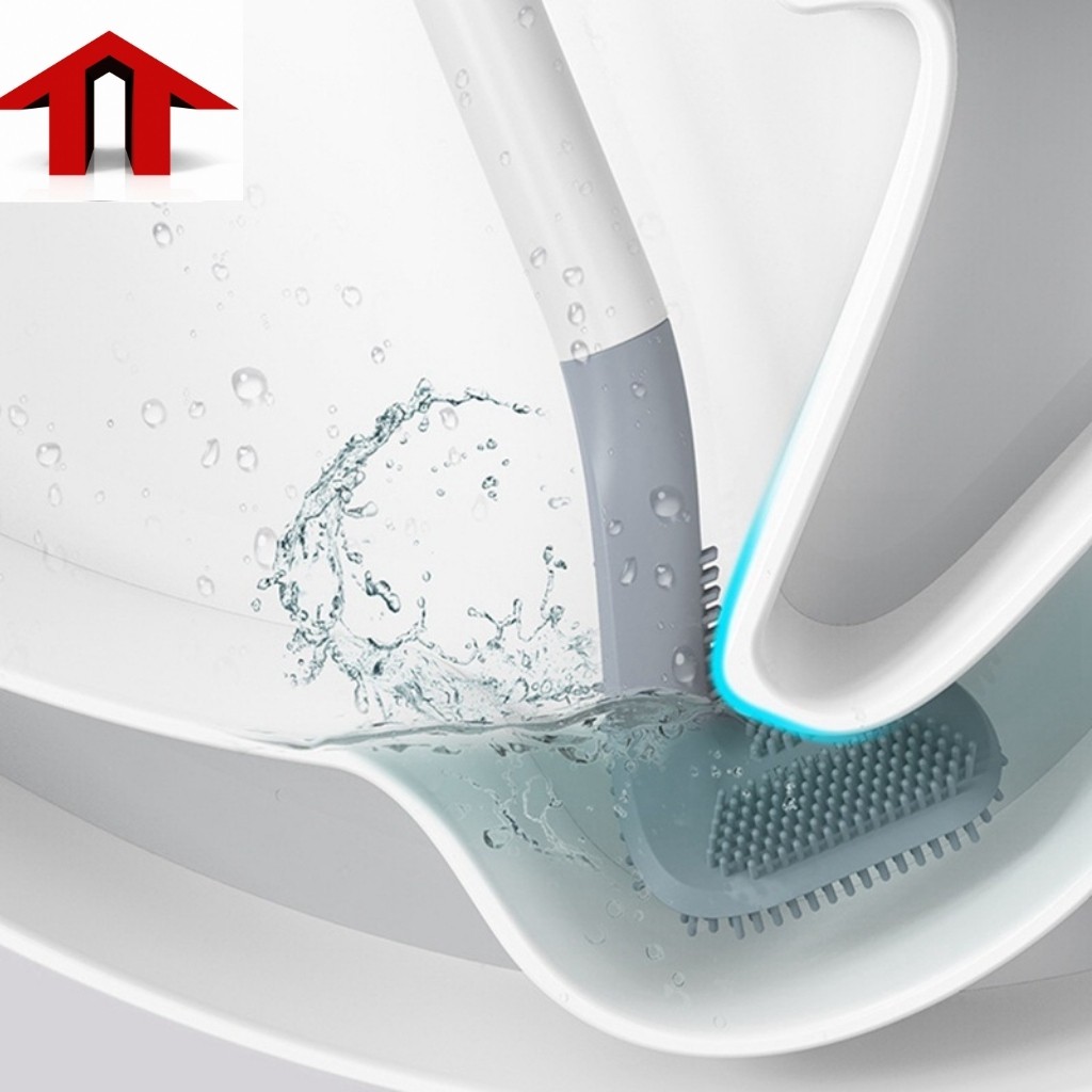 [ Combo 3 ] Chổi cọ Toilet Silicon thông minh 2021 siêu rẻ tặng quà treo tường, đầu thuôn nhỏ dễ dàng cọ sạch, chống xư