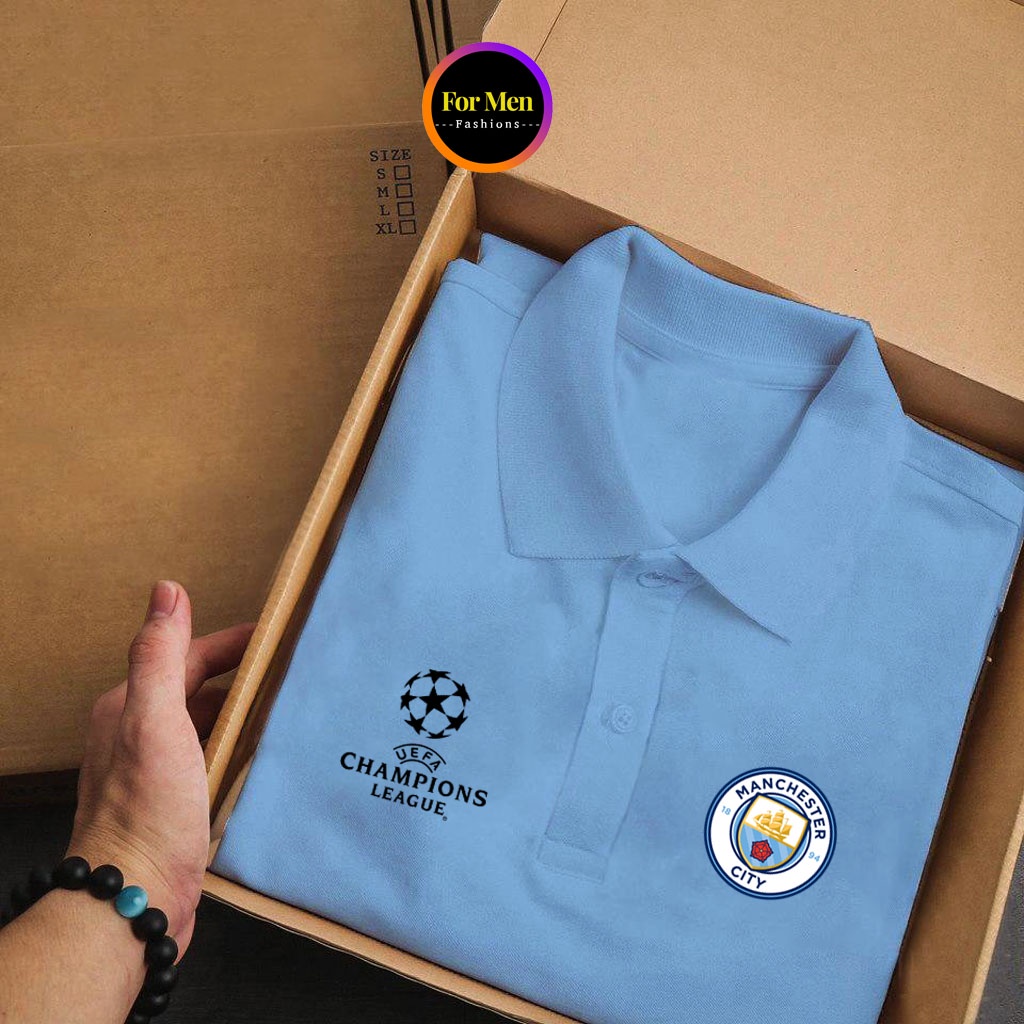 Áo phông nam polo áo thun cổ bẻ CLB bóng đá MANCITY polo tay ngắn ForMenFashions cao cấp vải cá sấu thể thao