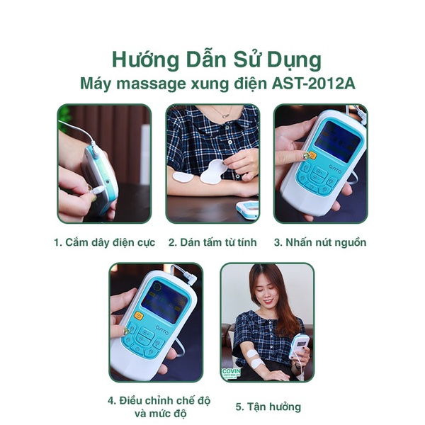 Máy massage xung điện giảm đau nhức sử dụng pin sạc AST-2012A