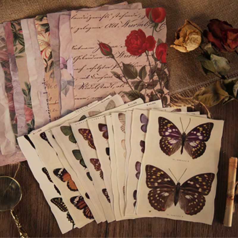 Set 24 Miếng Dán Trang Trí Sổ Tay Phong Cách Vintage