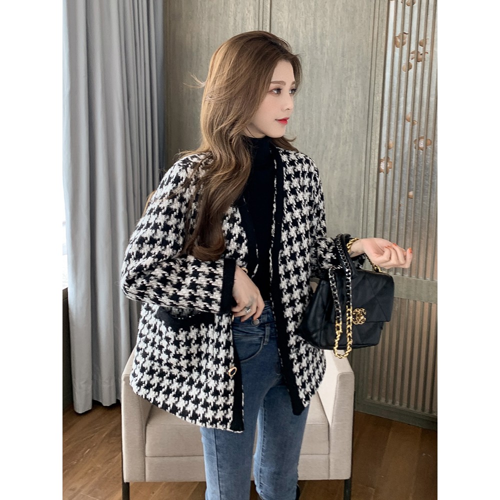 [Có sẵn] Áo khoác dạ tweed áo khoác kẻ ulzzang Hàn Quốc sang chảnh A397 có video ảnh thật | BigBuy360 - bigbuy360.vn