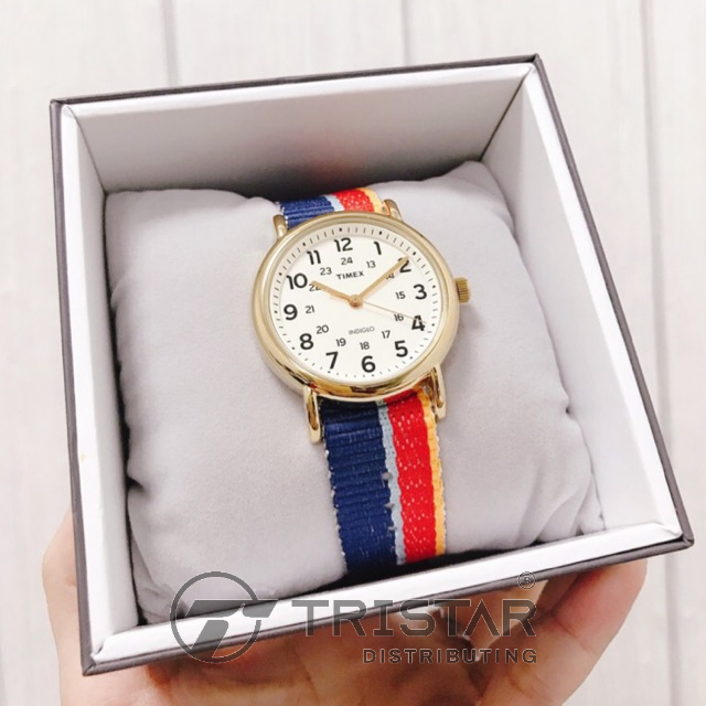 Đồng hồ Unisex Nam Nữ Timex Weekender 38mm TW2R10100 Dây Vải Nhiều Màu - Chính Hãng