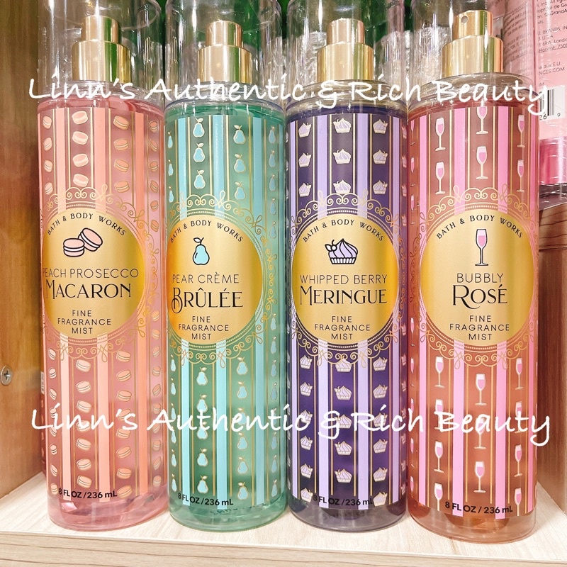 Auth _236ML PEACH BELLINI | PEACH PROSECCO MACARON - Xịt Thơm Body Mist Bath & Body Works