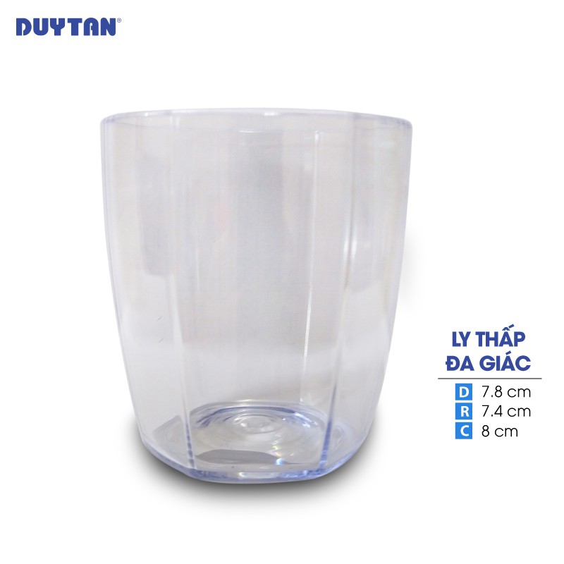 Ly Thấp Đa Giác Nhựa Duy Tân - Kích thước Ø 7,8 x 7,4 x 8 cm