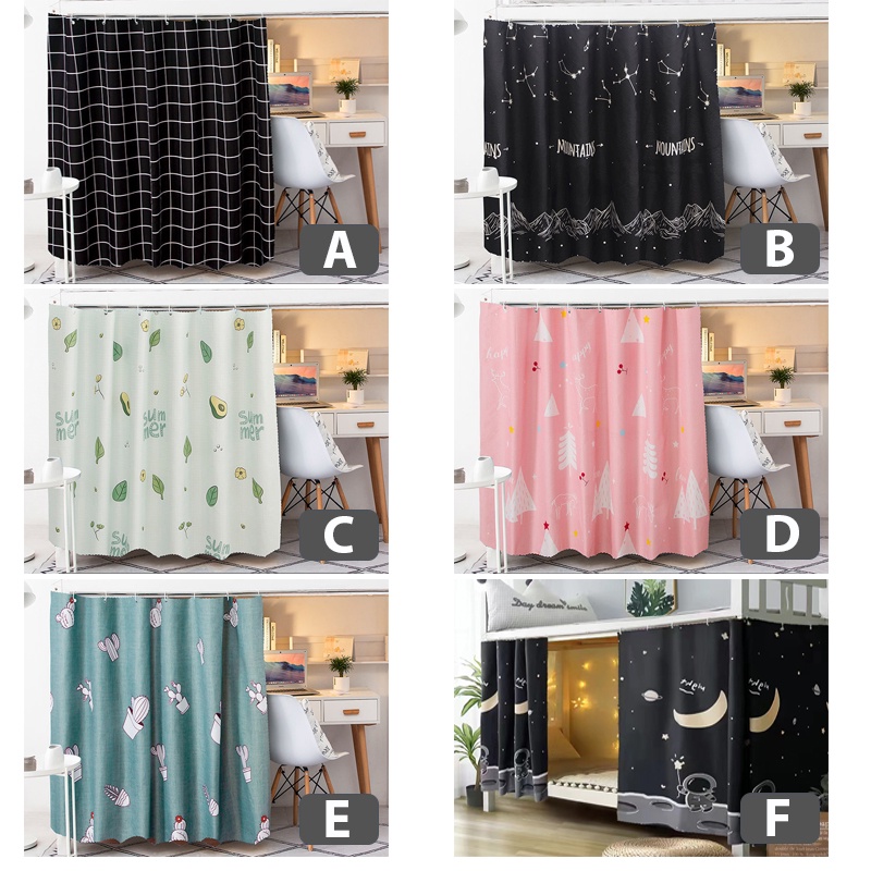 Rèm treo giường ký túc xá chất liệu polyester có dây thừng treo