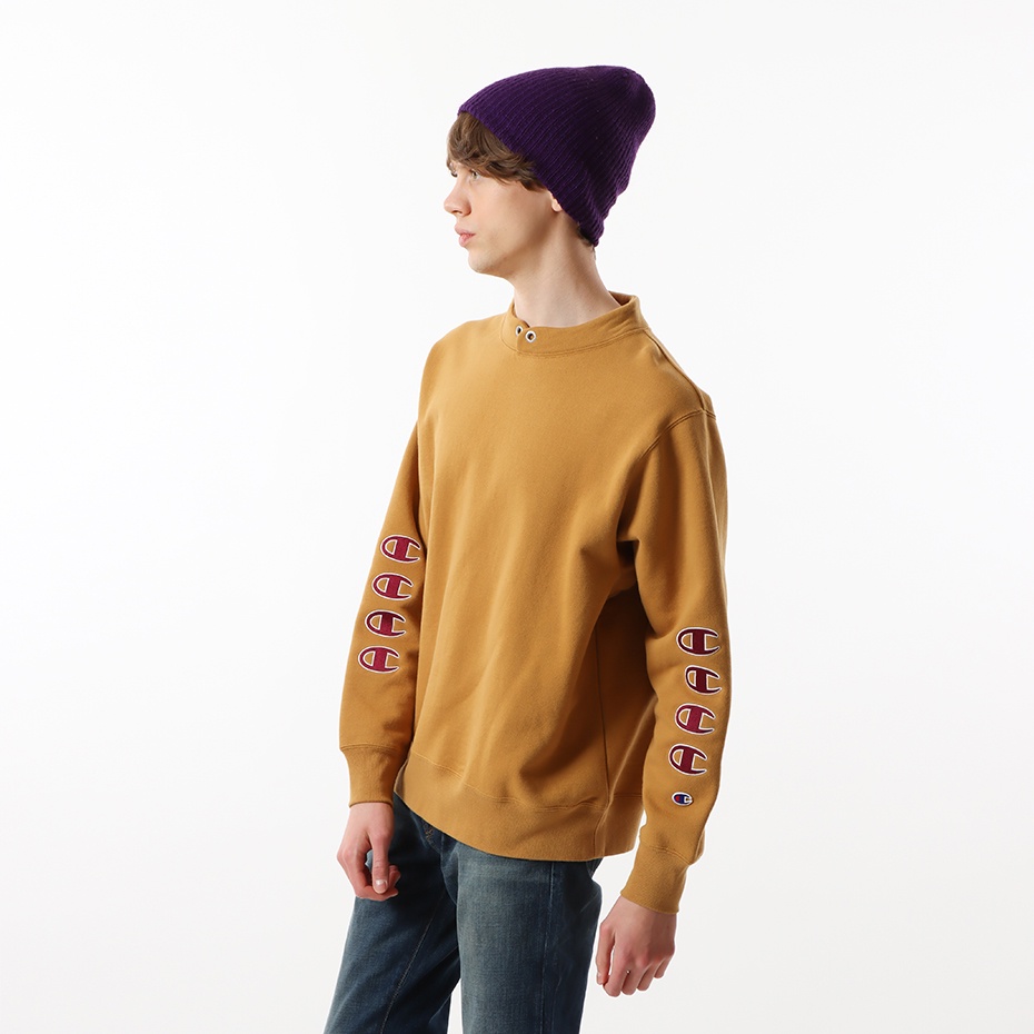 Áo Sweater Nam Champion JP MOCKNECK SWEATSHIRT Màu Vàng CMPC3U006CAM