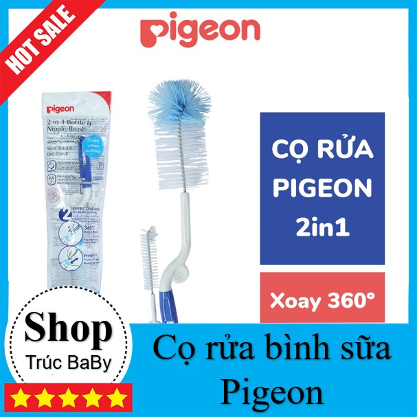 Cọ rửa bình sữa Pigeon 💥HÀNG LOẠI 1💥 cây xúc bình sữa giúp cho mẹ dễ dàng hơn trong việc vệ sinh bình sữa