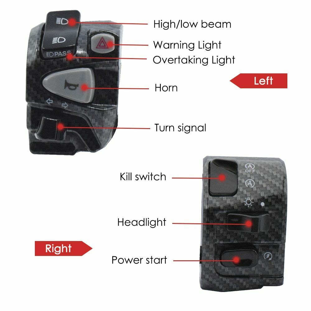 Công Tắc Điều Khiển Tay Lái 7/8" Thời Trang Cho MSM NMAX ATV Dirt