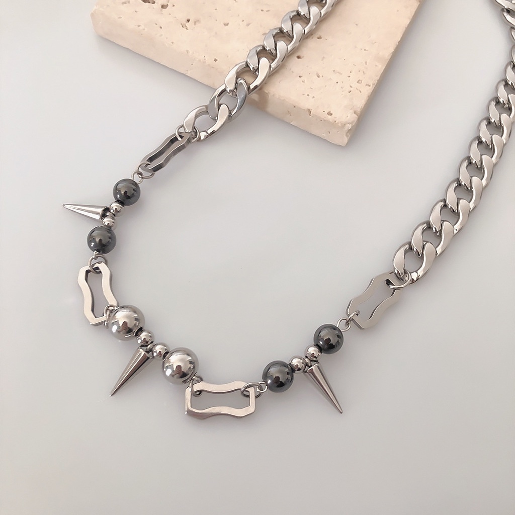 Vòng cổ Thép Titan Phong Cách punk hip hop niche 100