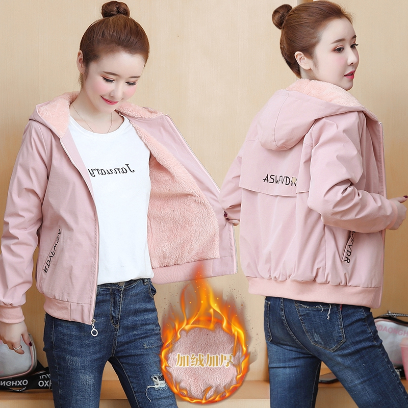 Áo khoác lót bông mềm có nón trùm phong cách Hàn Quốc trẻ trung cho nữ | BigBuy360 - bigbuy360.vn