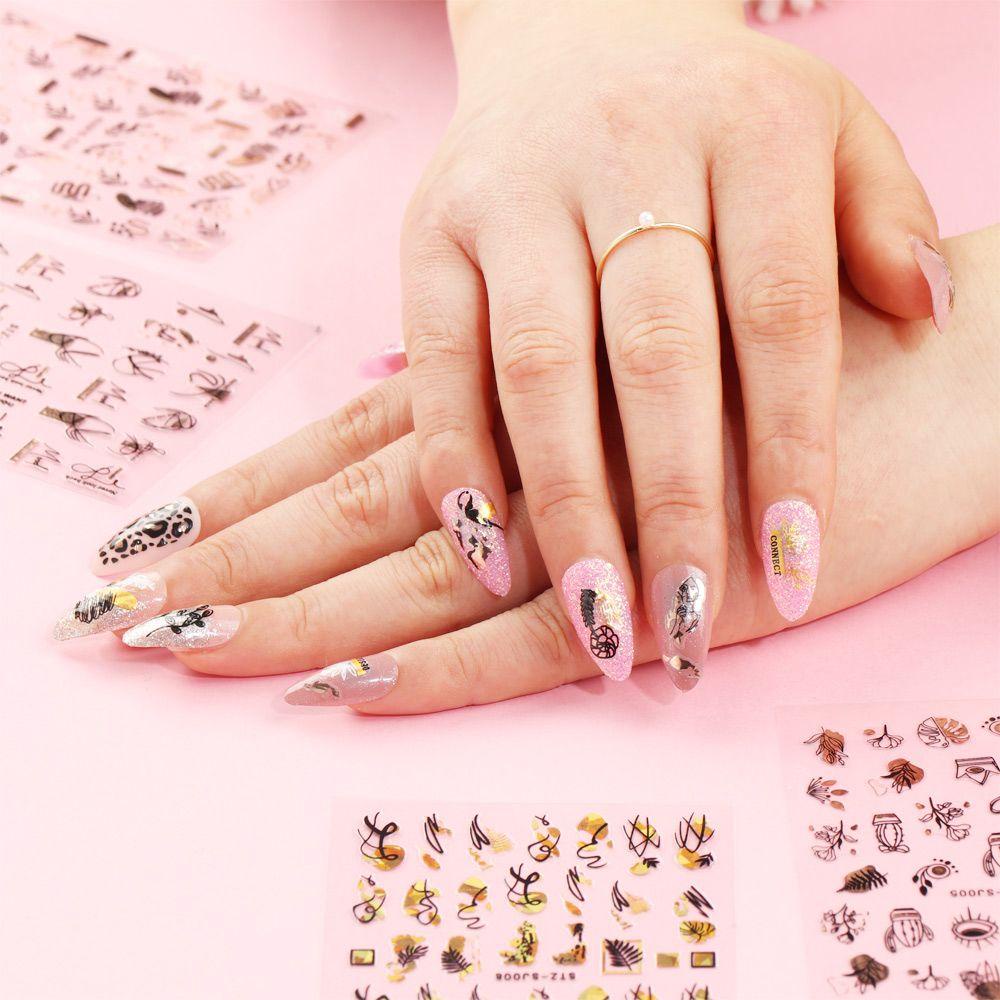 Miếng Dán Trang Trí Móng Tay Họa Tiết Hình Học Holographic