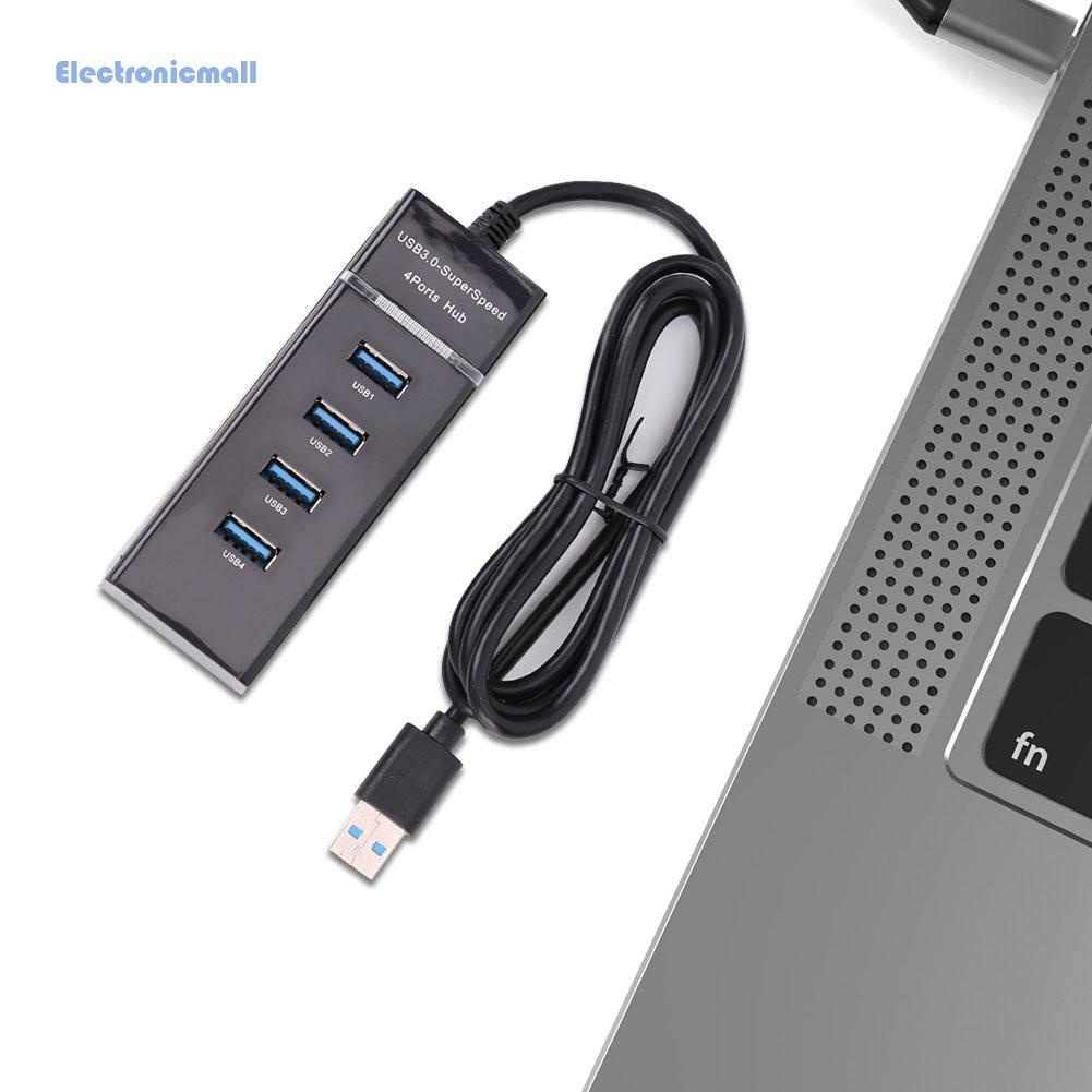 Bộ HUB Chia 4 Cổng USB 3.0 5Gbps Tiện Lợi ElectronicMall01*