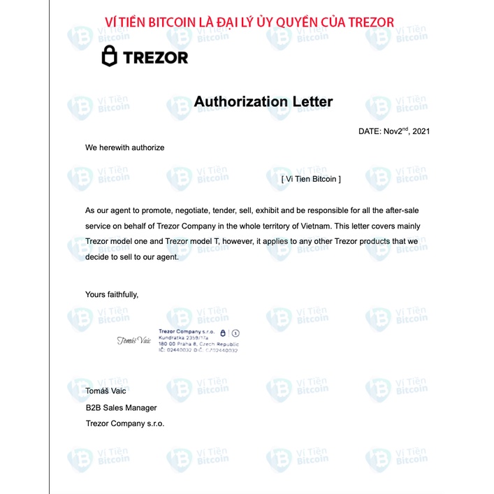 Ví lạnh Trezor One & Trezor Model T chính hãng - nhập khẩu từ Trezor SatoshiLabs