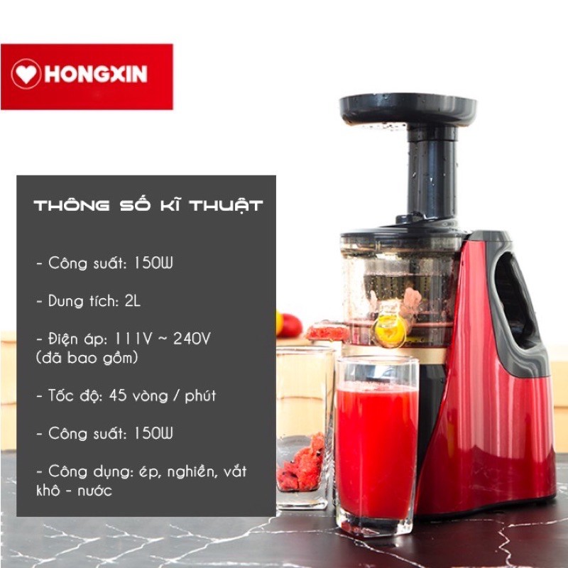 Máy ép hoa quả chậm hongxin 311
