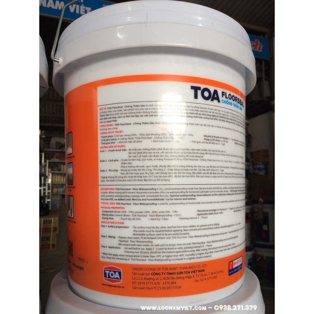 Chống thấm sân thượng TOA FloorSeal 4Kg