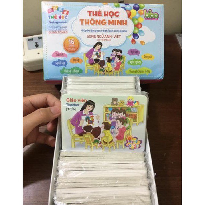 THẺ HỌC THÔNG MINH CHO BÉ BIBO- 416 THẺ- 16 CHỦ ĐỀ