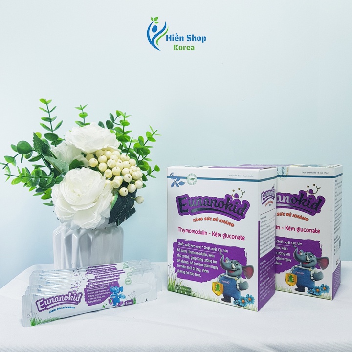 Eunanokid tăng sức đề kháng bổ sung thymomodulin và kẽm giảm viêm đường hô hấp trên, viêm mũi dị ứng