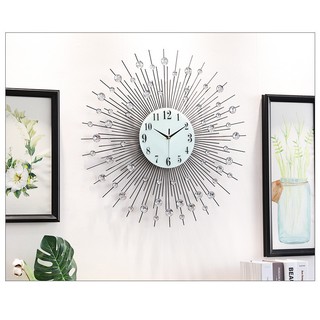 Đồng Hồ Treo Tường Phale Tia Nắng Mặt Trời Sang Trọng, Kích Thước Lớn + Tặng decal trang trí
