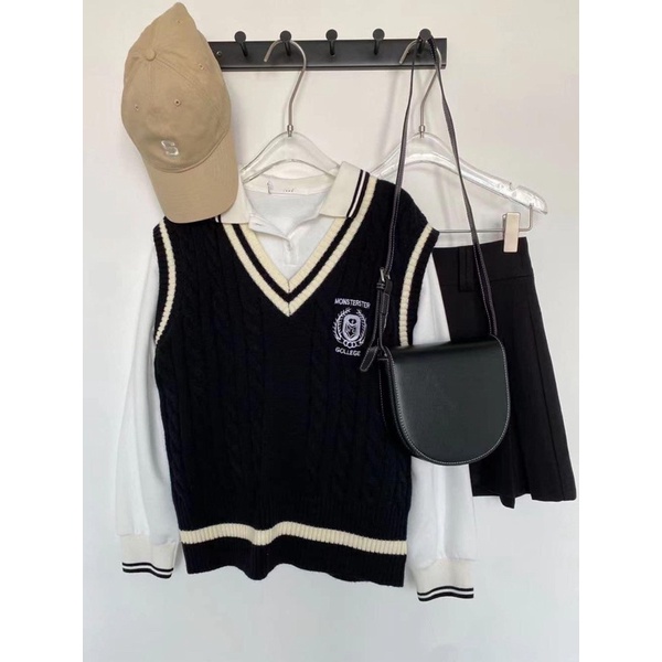 [ CÓ ẢNH THẬT + VIDEO TỰ QUAY ] Áo Gile Viền 3 Màu Đen, Be, Xám Kiểu Giống Hàn Quốc Mix Đồ Cực Xinh | BigBuy360 - bigbuy360.vn