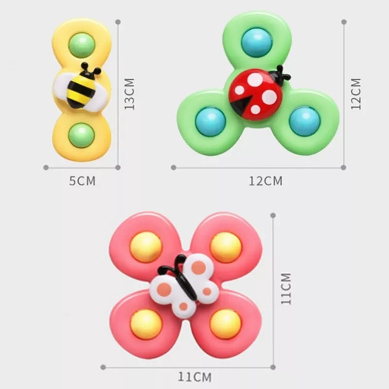 Set 3 Con Quay Spinner Vui Nhộn Cho Bé, Đồ Chơi Chong Chóng Dính Tường Spinner 2 3 4 Cánh