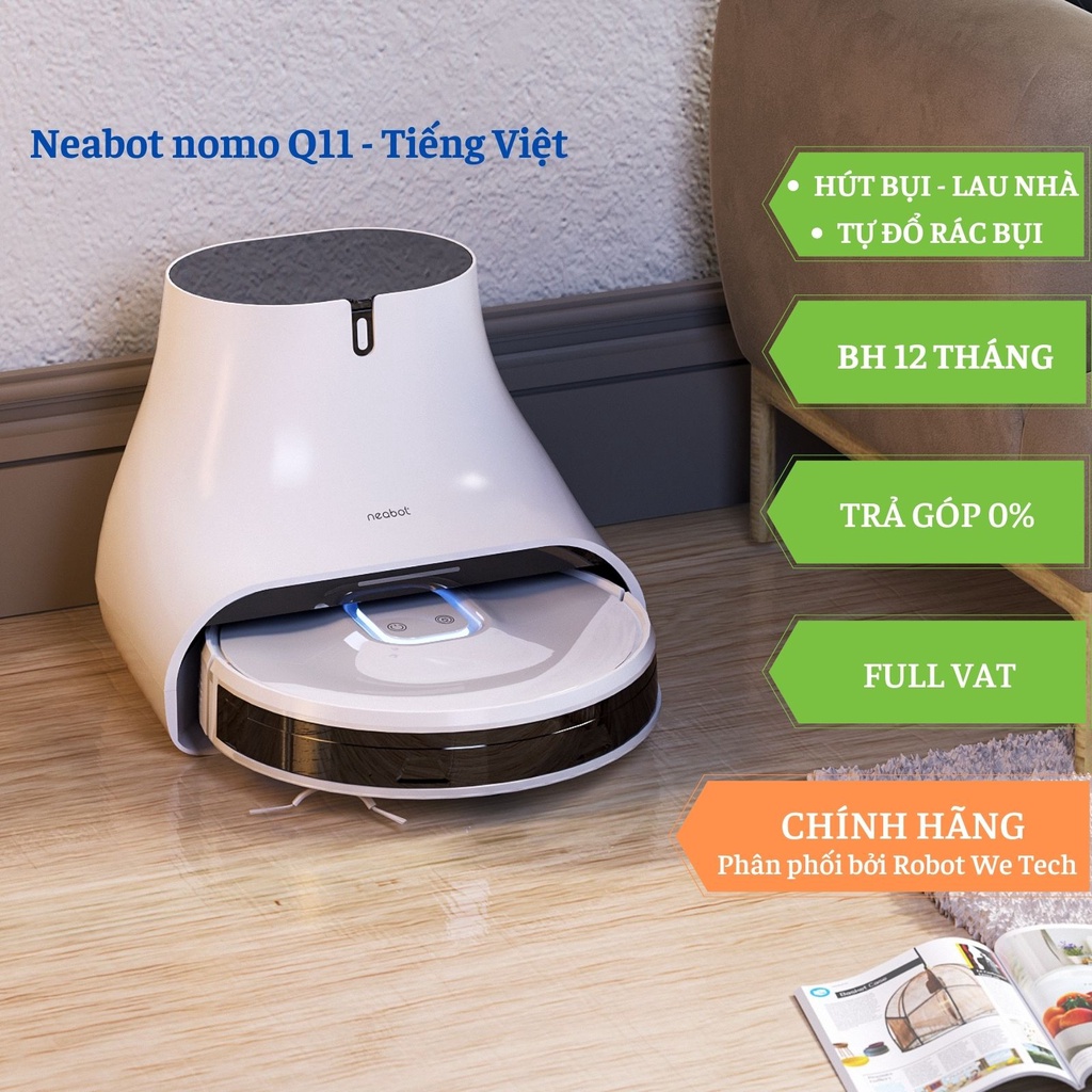 NEABOT NOMO Q11 LDS 6.0 BẢN QUỐC TẾ – Robot hút bụi lau nhà tự đổ rác cao cấp. Hàng chính hãng 2021