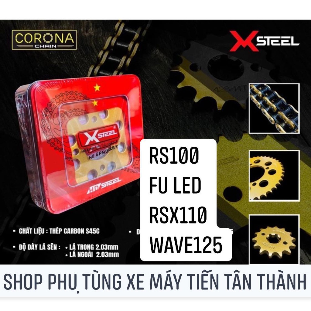 (SIÊU RẺ) COMBO SÊN NHÔNG ĐĨA XÍCH X1R CÔRONA RS100 WAVE125 DREAM