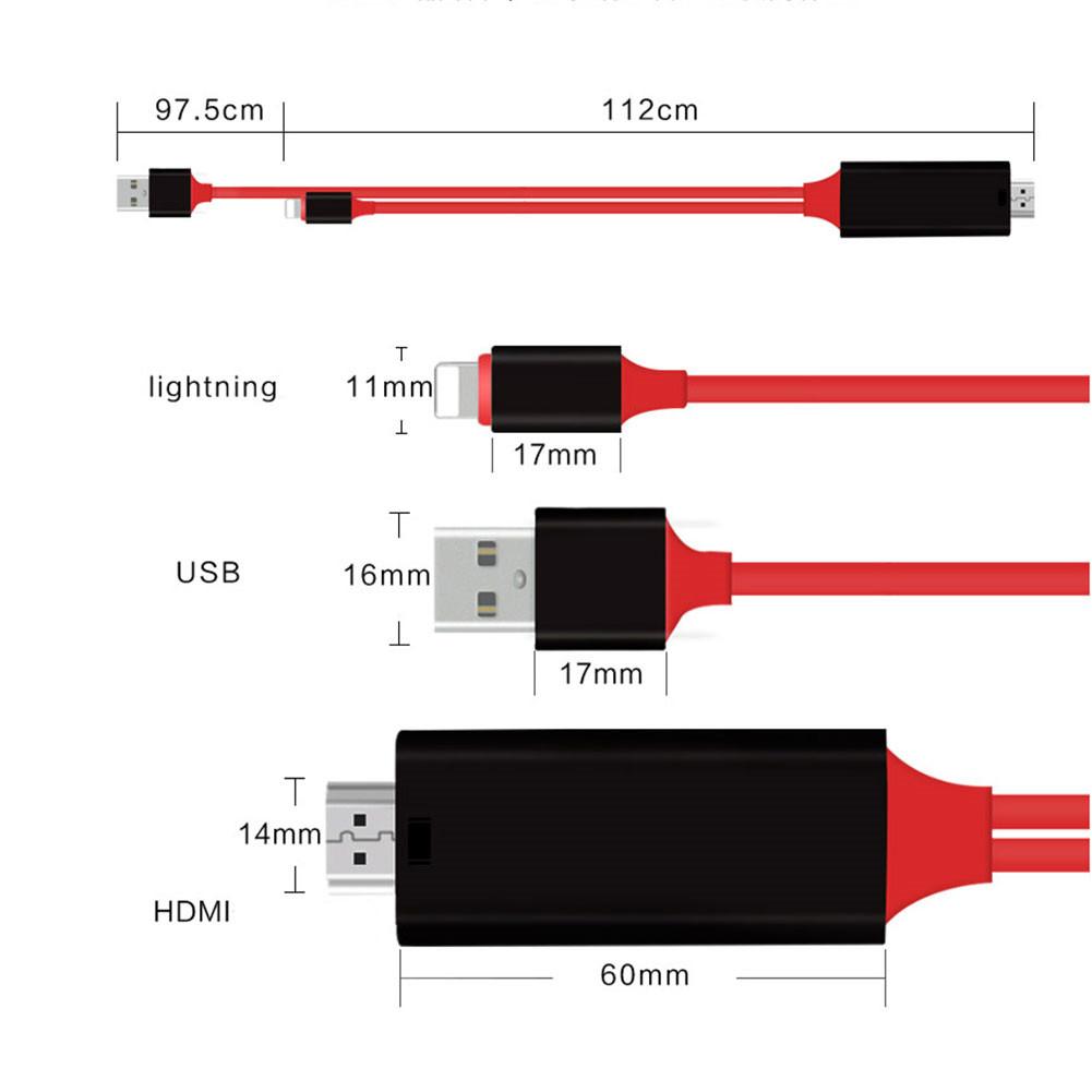 Cáp chuyển đổi 2M điện thoại sang TV HDMI Video Adapter cho iPad Pro Air Mini cho iPhone sang TV HDTV