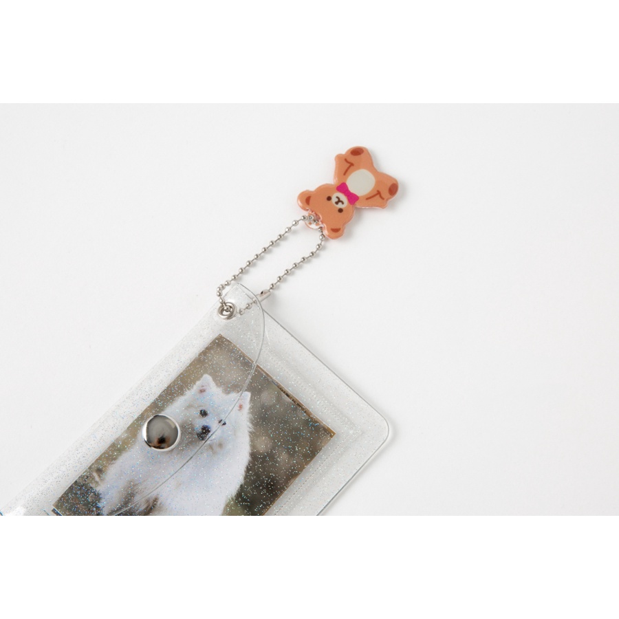 Túi Đựng Thẻ ARTBOX Hàn Quốc Gắn Móc Khóa Hình Chú Gấu Teddy Chất Liệu PVC