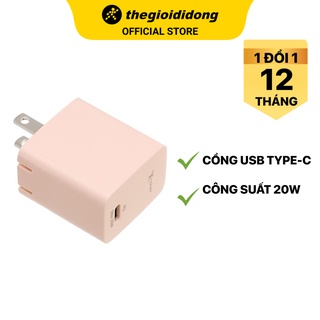 Adapter sạc type c pd 20w xmobile tc20p hồng