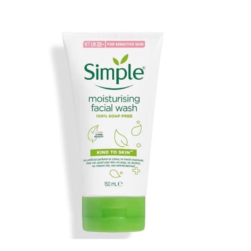 Sữa rửa mặt Simple Kind to Skin Moisturising Facial Wash  cho da khô -thường