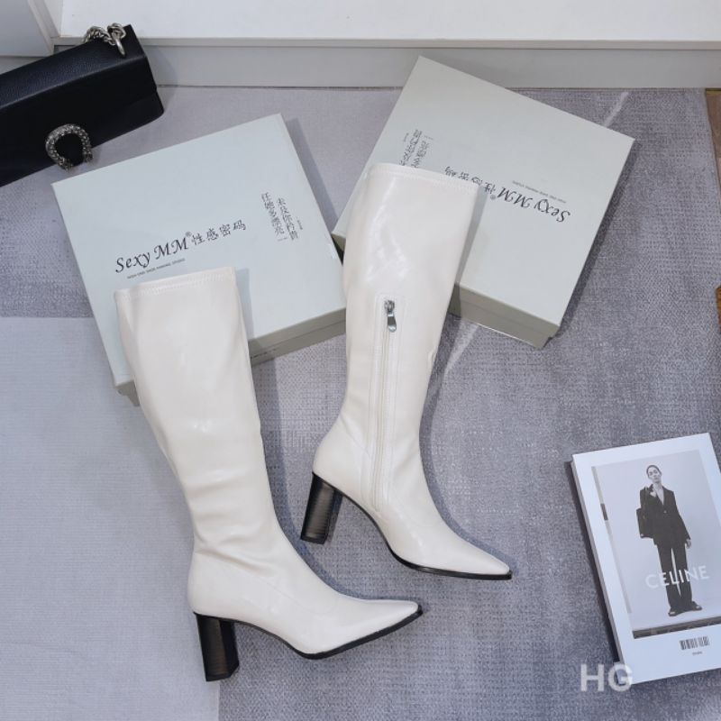H(ẢNH THẠT) Boot Sexy Ống Cao Gót 7p Da Mềm Êm Fullbox Cao Cấp