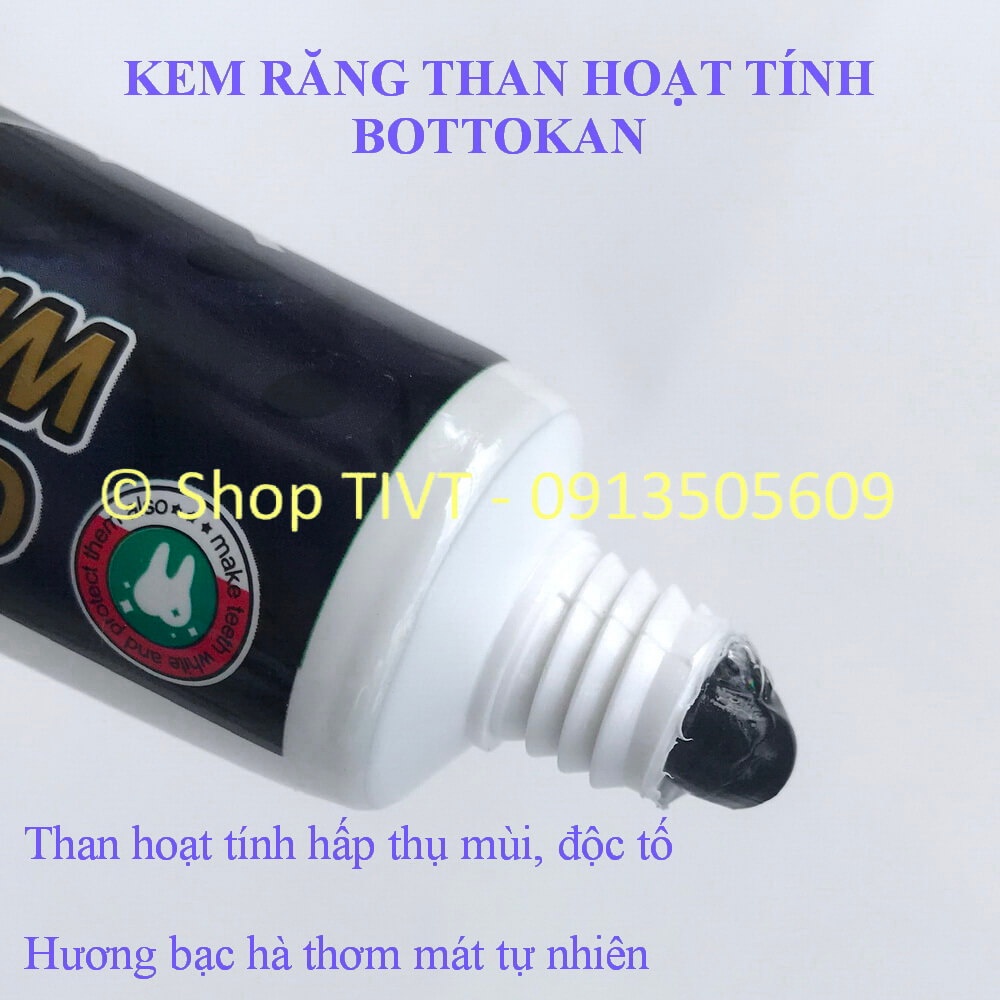 Kem đánh răng Bottokan than tre hoạt tính ngăn ngừa cao răng, chống mảng bám, giúp răng chắc khỏe, hơi thở thơm tho-TIVT