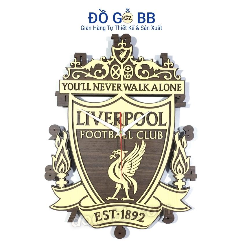Đồng hồ tranh logo LIVERPOOL LIVER treo tường decor bóng đá gỗ làm quà tặng sinh nhật nam bạn trai chồng -Đồ Gỗ BB