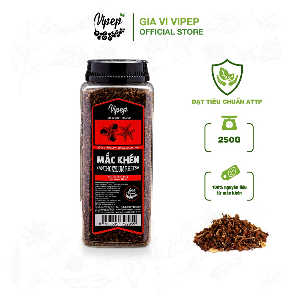 Hạt mắc khén Vipep 250g chuẩn gia vị rừng Tây Bắc chuyên dùng tẩm ướp đồ nước và pha đồ chấm ngon