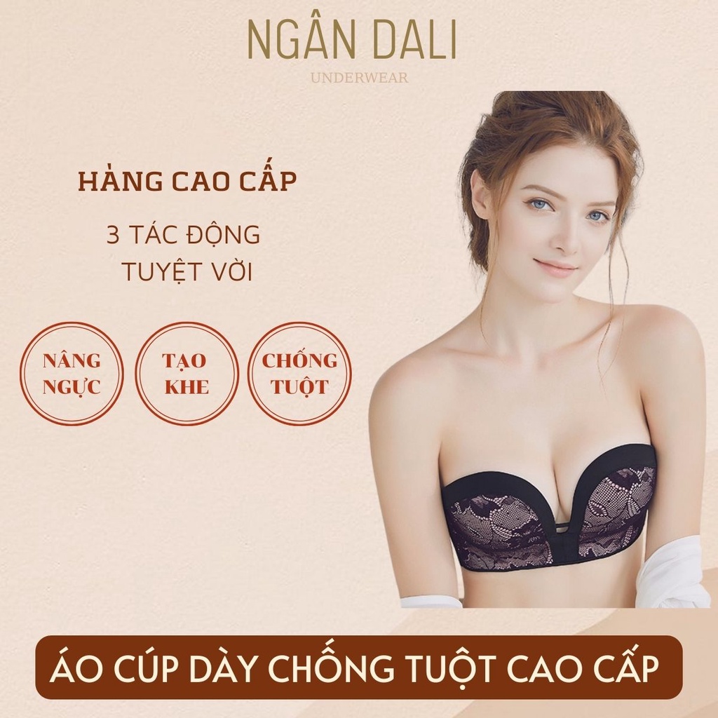 Áo ngực không dây chống tuột mặc đầm hở vai - mút dày