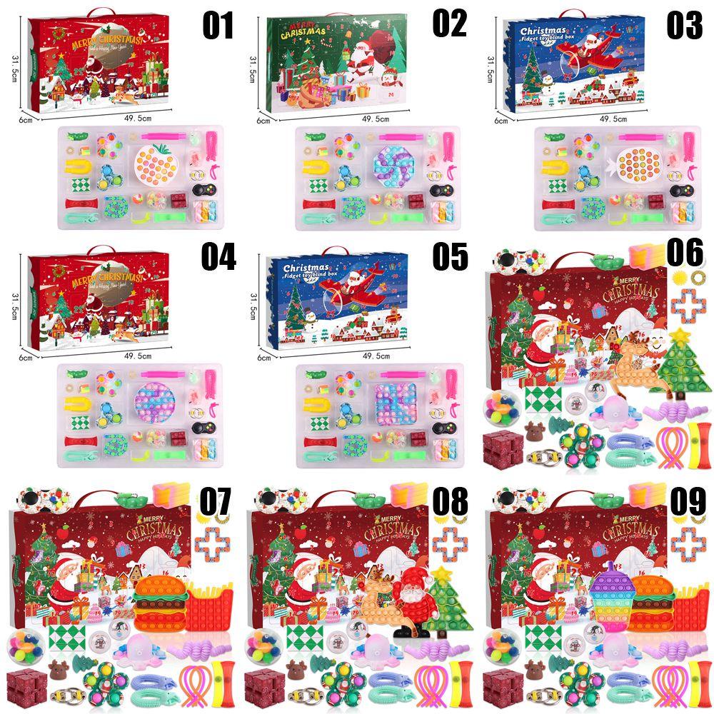 Set 1 / 25 Đồ Chơi Fidget Spinner An Toàn Không Độc Hại Trang Trí Giáng Sinh Có Lịch Đếm Ngược 24 Ngày