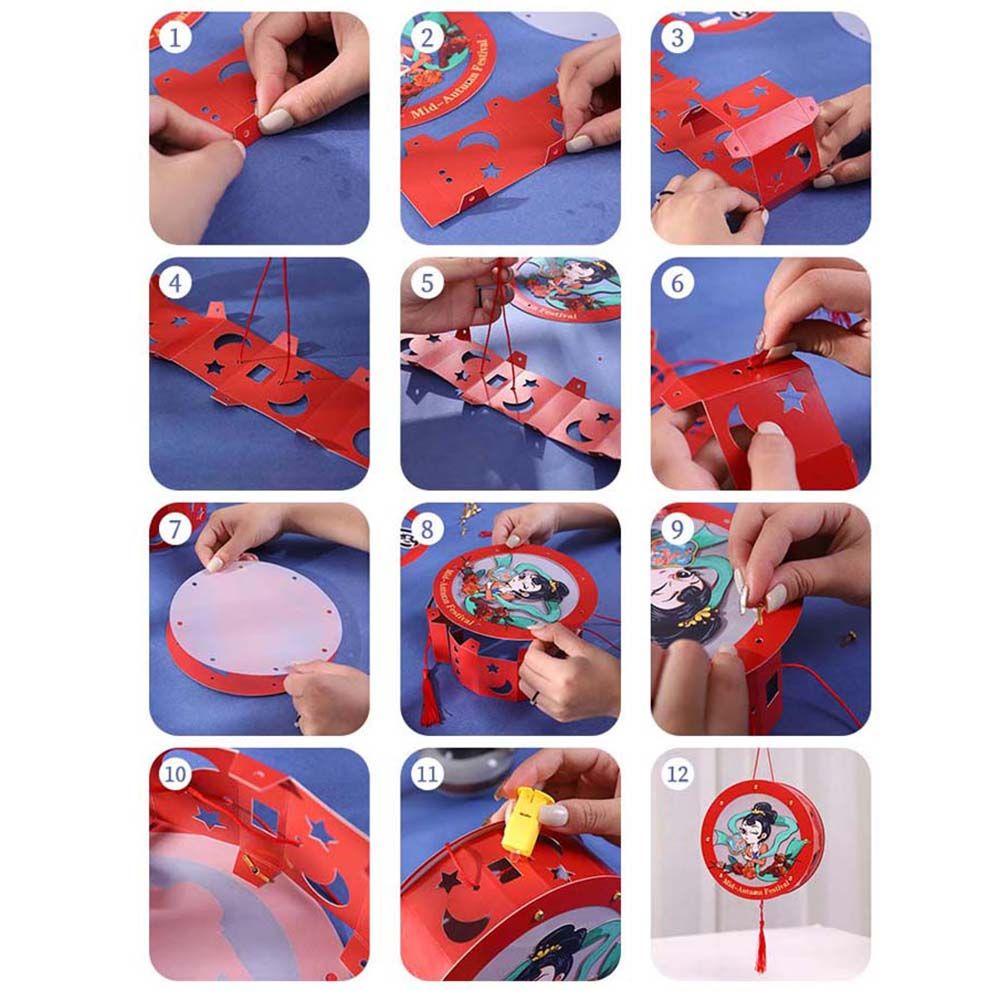 Lồng Đèn Giấy Chiếu Hình Thỏ Và Hoa Phong Cách Trung Quốc Độc Đáo Trang Trí Lễ Hội