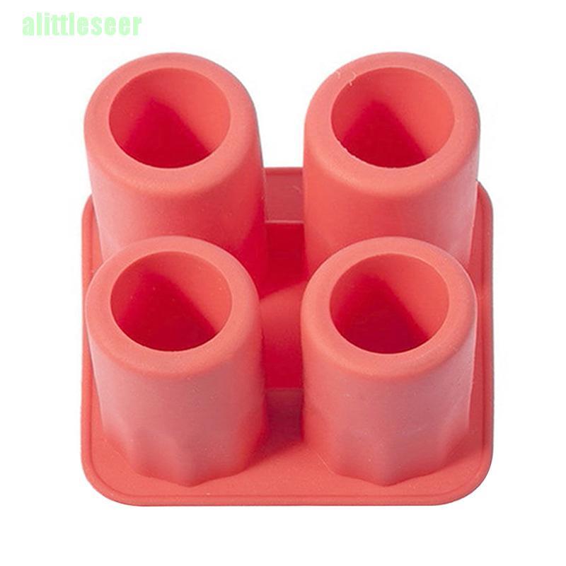 Khuôn Silicone Làm Đá Viên 4 Ngăn Hình Chiếc Cốc