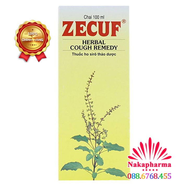 Siro ho thảo dược Zecuf -  Giảm ho do kích ứng và dị ứng, ho do hút thuốc, viêm thanh quản, viêm họng, viêm amiđan