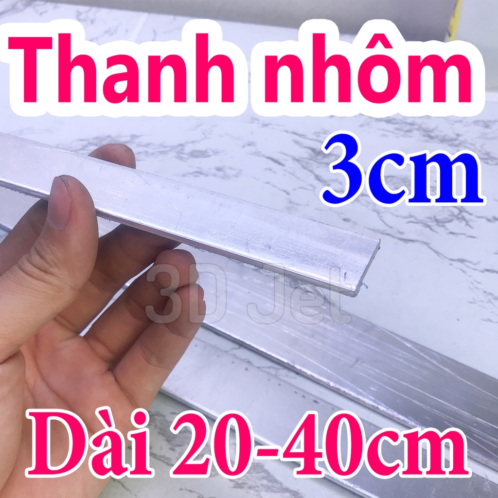 Thanh Nhôm cứng ngang 3cm dài 20-40cm dày 3mm