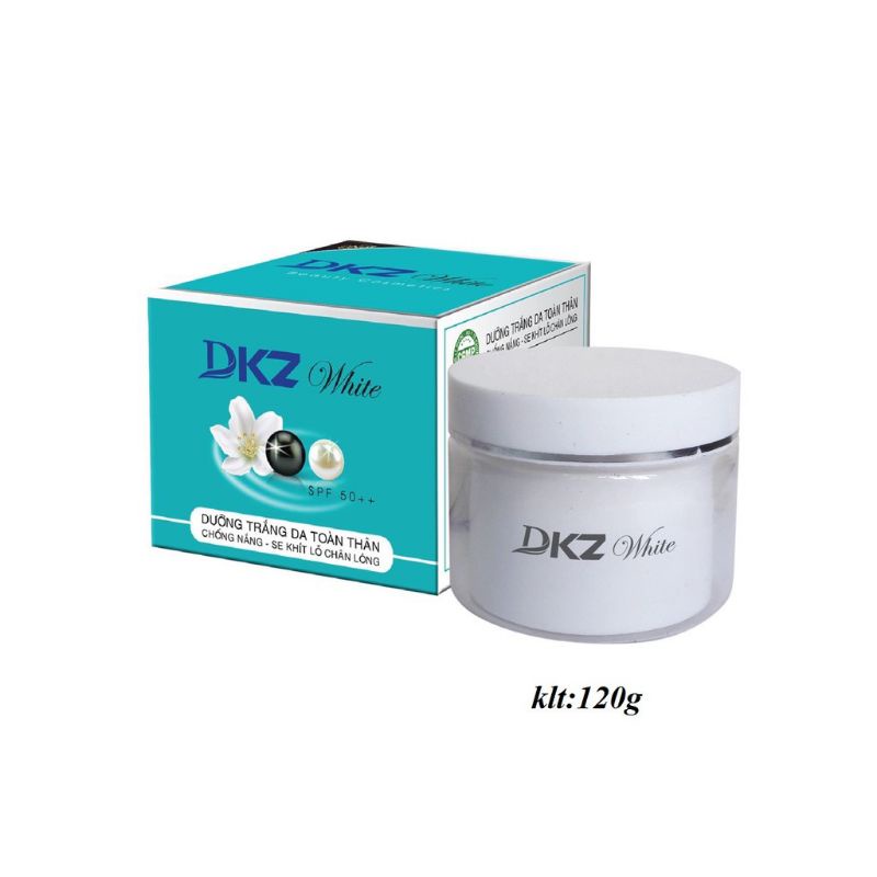 KEM DƯỠNG TRẮNG DA TOÀN THÂN BODY CHỐNG NẮNG SE KHÍT LỖ CHÂN LÔNG DKZ-WHITE 120g