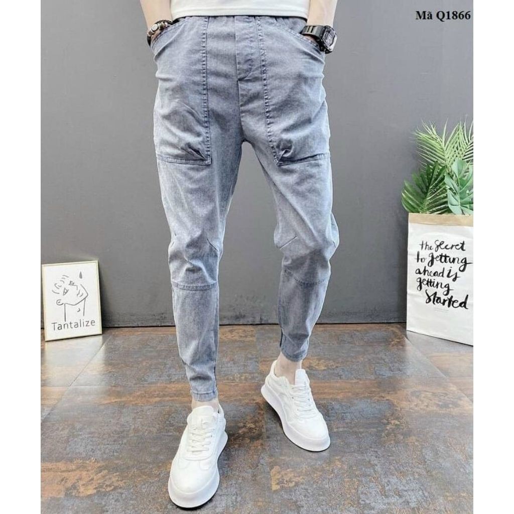 Quần Jean Nam Chất Bò DR1121RT Ống Côn Xám Cá Tính Trẻ Trung | BigBuy360 - bigbuy360.vn